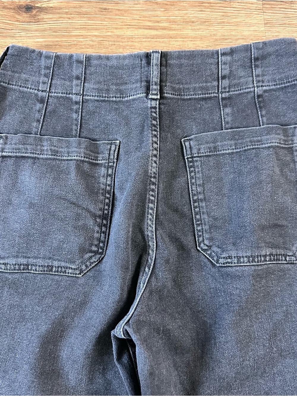 Maeve Colette Cropped Wide Leg Black Denim Pants Jeans Size 28 Stretch Boho EUC - Picture 10 of 11